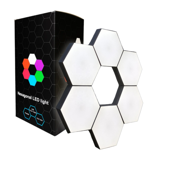 Set 6 panouri luminoase hexagonale, Roled®, Actionare touch